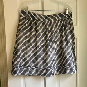 LOFT Zebra Print A-Line Skirt - Black and White